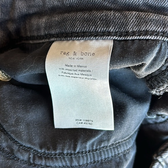 Rag & Bone Nina high-rise ankle skinny jeans w/ stretch, charcoal gray WYTHE - Picture 8 of 12